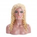 #613 Blonde Human Hair Transparent Lace Deep Wave Full Lace Wig