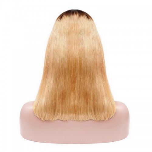 Black Root Ombre 1B/27 Straight BOB Lace Front Wig | Human Hair Wig | Lace Front