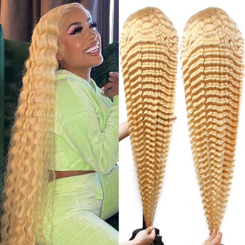 #613 Blonde Deep Wave Human Hair 13x4 Lace Front Wig | Human Hair Wig | Lace Front