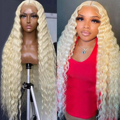 #613 Blonde Deep Wave Human Hair 13x4 Lace Front Wig | Human Hair Wig | Lace Front