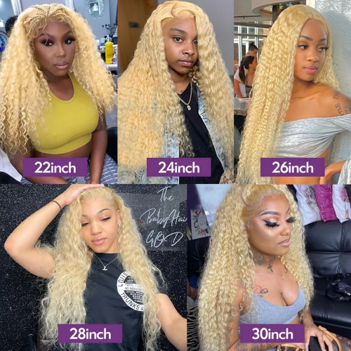 #613 Blonde Curly Human Hair 13x4 Lace Front Wig | Human Hair Wig | Lace Front