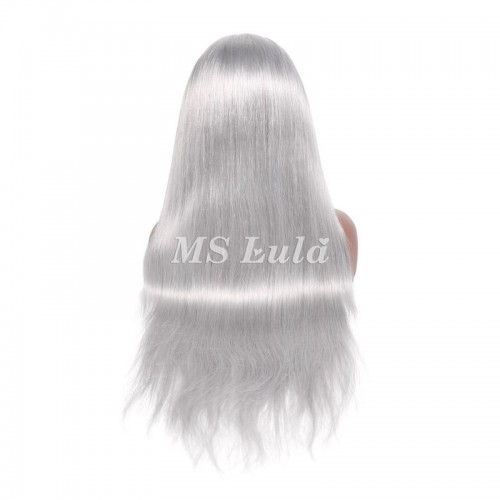Ms Lula Silver Grey Straight Human Hair 13x4 Lace Front Wig | Human Hair Wig | Lace Front