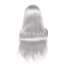 Ms Lula Silver Grey Straight Human Hair 13x4 Lace Front Wig