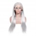 Ms Lula Silver Grey Straight Human Hair 13x4 Lace Front Wig