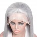 Ms Lula Silver Grey Straight Human Hair 13x4 Lace Front Wig