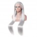 Ms Lula Silver Grey Straight Human Hair 13x4 Lace Front Wig