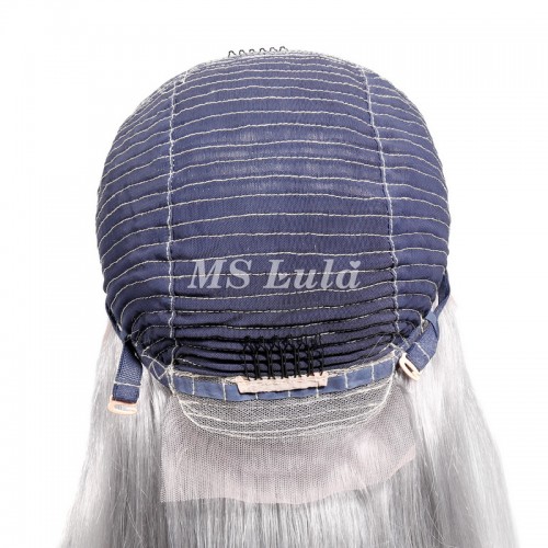 Ms Lula Silver Grey Straight Human Hair 13x4 Lace Front Wig | Human Hair Wig | Lace Front