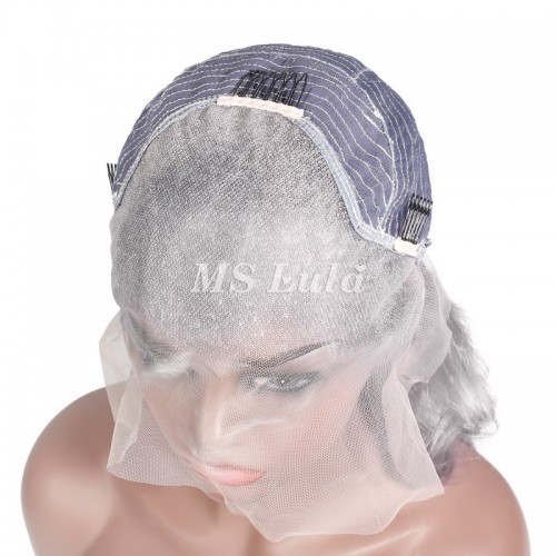 Ms Lula Silver Grey Body Wave Human Hair 13x4 Lace Front Wig | Human Hair Wig | Lace Front