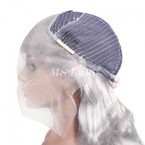 Ms Lula Silver Grey Body Wave Human Hair 13x4 Lace Front Wig | Human Hair Wig | Lace Front