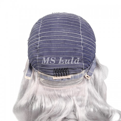 Ms Lula Silver Grey Body Wave Human Hair 13x4 Lace Front Wig | Human Hair Wig | Lace Front