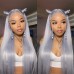 Ms Lula Silver Grey Straight Human Hair 13x4 Lace Front Wig