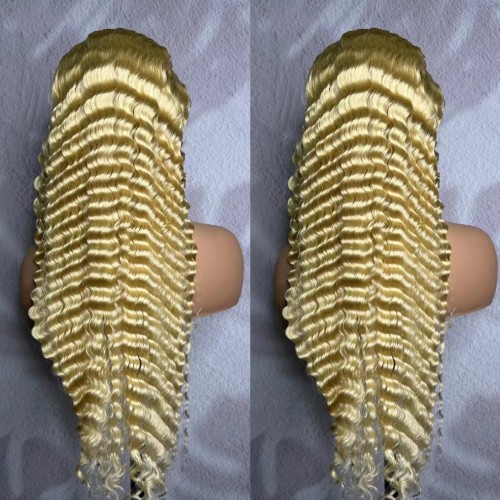 #613 Blonde Deep Wave Human Hair 13x4 Lace Front Wig | Human Hair Wig | Lace Front