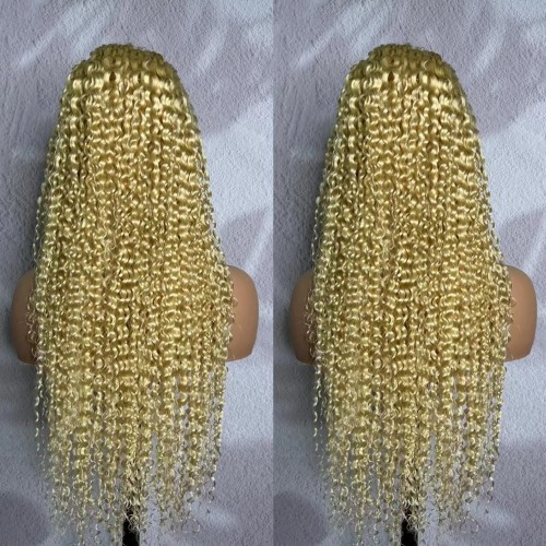 #613 Blonde Curly Human Hair 13x4 Lace Front Wig | Human Hair Wig | Lace Front