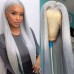 Ms Lula Silver Grey Straight Human Hair 13x4 Lace Front Wig