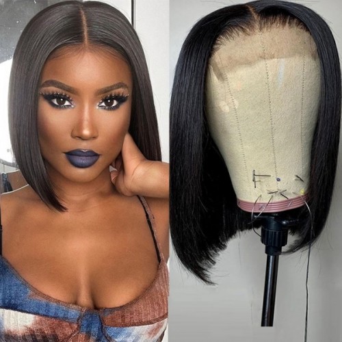 Brazilian Hair Straight 4x4 Lace Closure Bob Wig | Human Hair Wig | Lace Front