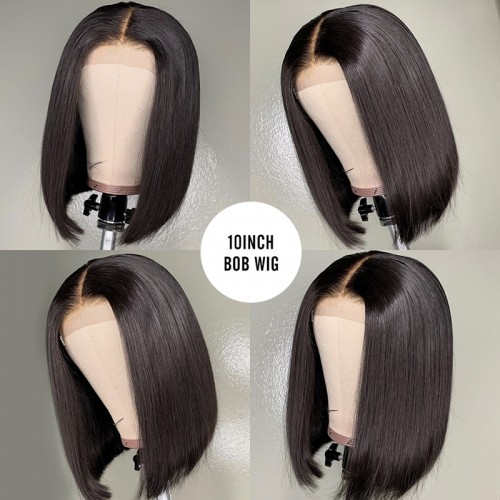 Brazilian Hair Straight 4x4 Lace Closure Bob Wig | Human Hair Wig | Lace Front