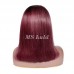 Black Root 1B/99J Ombre Color Straight BOB Lace Front Wig