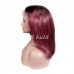 Black Root 1B/99J Ombre Color Straight BOB Lace Front Wig