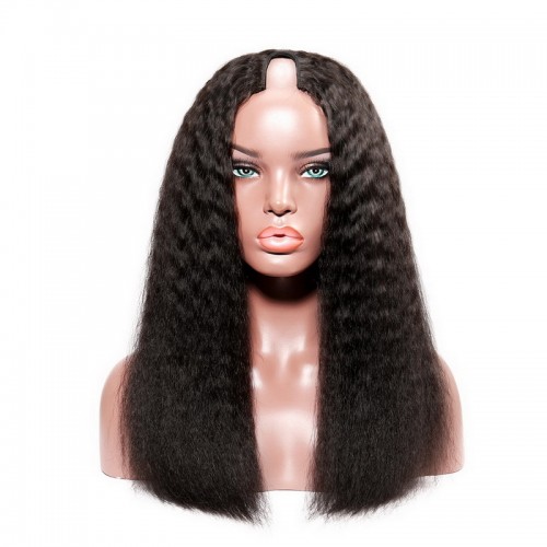 Virgin Human Hair Kinky Straight U Part Wigs | Human Hair Wig | Lace Front