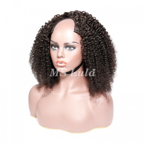 Virgin Human Hair Afro Kinky Curly V Part Wigs | Human Hair Wig | Lace Front