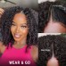 Virgin Human Hair Afro Kinky Curly V Part Wigs
