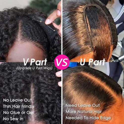 Virgin Human Hair Deep Wave V Part Wigs | Human Hair Wig | Lace Front