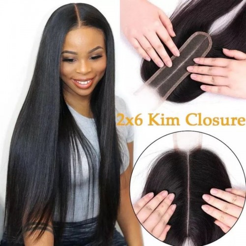 2x6 Virgin Hair Straight HD/Transparent Lace Closure | Human Hair Wig | Lace Front