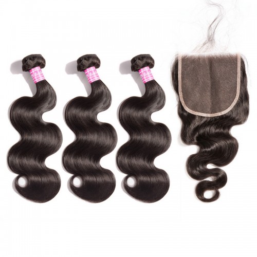 Virgin Body Wave Hair Bundles With 5x5 Transparent/HD Lace Closure | Human Hair Wig | Lace Front