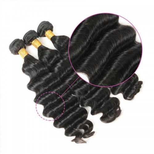 Virgin Loose Deep Wave Hair Bundles With 5x5 Transparent/HD Lace Closure | Human Hair Wig | Lace Front