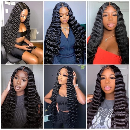 Virgin Loose Deep Wave Hair Bundles With 5x5 Transparent/HD Lace Closure | Human Hair Wig | Lace Front