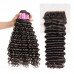 Virgin Deep Wave Hair Bundles With 6x6 Transparent/HD Lace Closure
