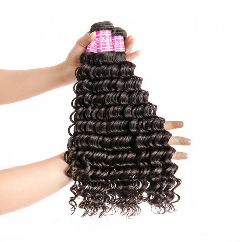Virgin Deep Wave Hair Bundles With 6x6 Transparent/HD Lace Closure | Human Hair Wig | Lace Front