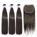 Virgin Straight Hair Bundles With 6x6 Transparent/HD Lace Closure