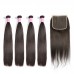 Virgin Straight Hair Bundles With 5X5 Transparent/HD Lace Closure