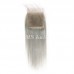 4X4 Silver Grey Virgin Hair Natural Straight Lace Closure