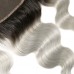 13X4 Black Root /Grey Color  Virgin Hair Body Wave Lace Frontal