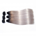 Virgin Hair Natural Straight Ombre Dark Roots Grey Hair Bundles
