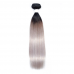 Virgin Hair Natural Straight Ombre Dark Roots Grey Hair Bundles
