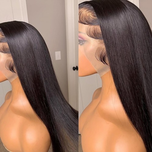 Virgin Human Hair Straight 13x4 13x6 Transparent Lace Front Wigs | Human Hair Wig | Lace Front
