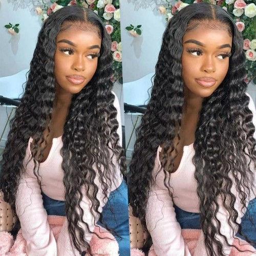 Virgin Human Hair Deep Wave 13x4 13x6 Transparent Lace Front Wigs | Human Hair Wig | Lace Front
