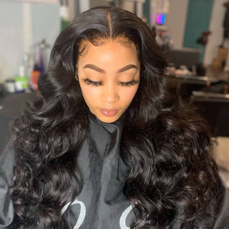 Virgin Human Hair Body Wave 13x4 13x6 Transparent Lace Front Wigs
