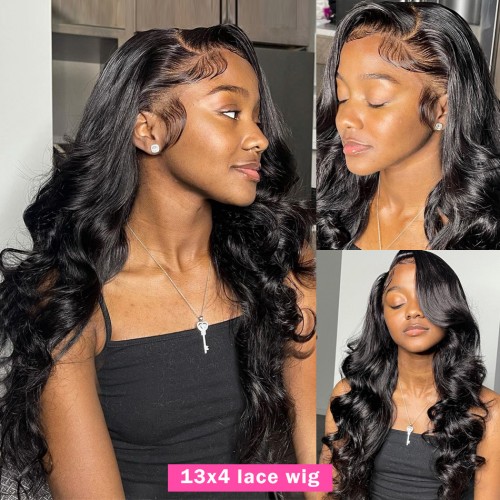 Virgin Human Hair Body Wave 13x4 13x6 Transparent Lace Front Wigs | Human Hair Wig | Lace Front