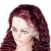 Burgundy Color #99j Human Hair Deep Wave 13X4 Lace Front Wigs