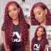 Burgundy Color #99j Human Hair Water Wave 13X4 Lace Front Wigs