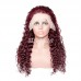 Burgundy Color #99j Human Hair Water Wave 13X4 Lace Front Wigs