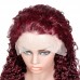 Burgundy Color #99j Human Hair Water Wave 13X4 Lace Front Wigs