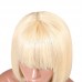 613 Blonde Color Straight BOB Lace Front Wigs With Bang