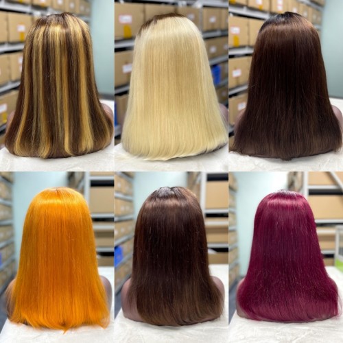 13x4 Straight Hair Colored BOB Lace Front Wig | Human Hair Wig | Lace Front