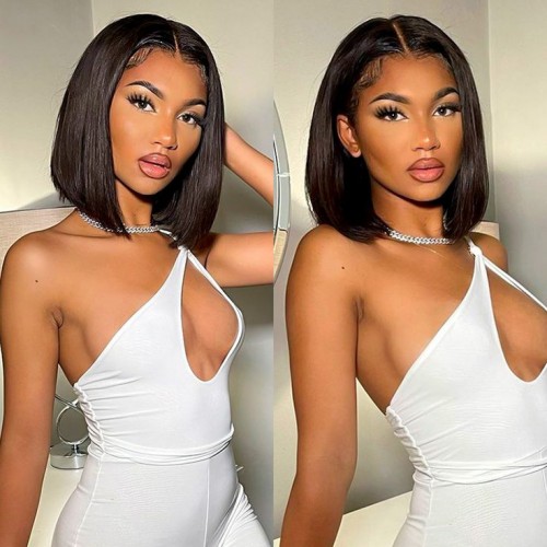 13x4 Straight Hair Colored BOB Lace Front Wig | Human Hair Wig | Lace Front