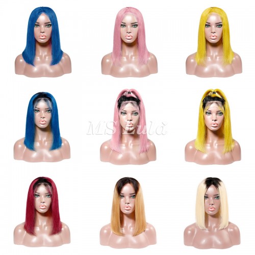 Clearance Sale Colored Straight BOB Lace Front Wig | Human Hair Wig | Lace Front